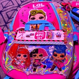 Bonus 4 pc set lol surprise school bag